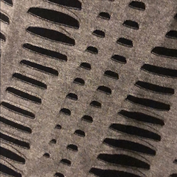 Express Gray & Black Ripped Distressed Sweater - Picture 5 of 6